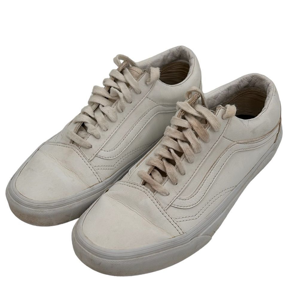 Vans white leather sneaker old skool men’s size 7.5 or women size 9